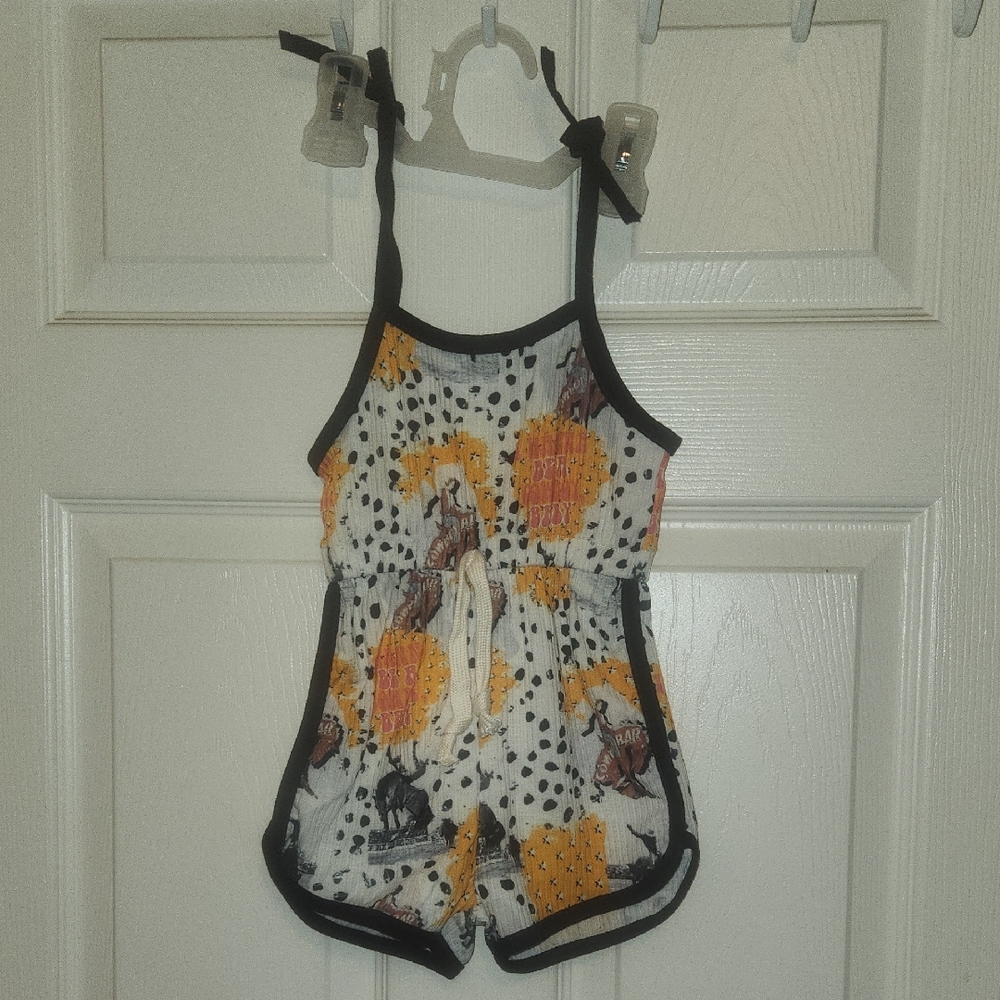 Kids' Western Polka Dot and Animal Print Romper